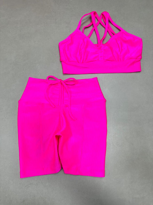 Neon Pink Short Set