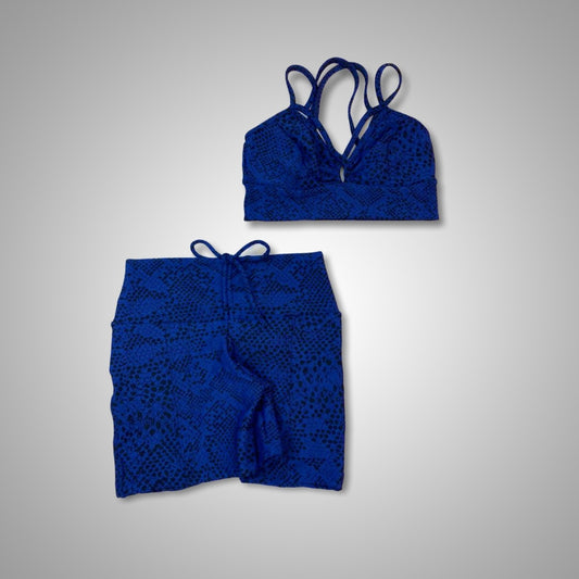 Blue Snake Scrunch Butt Short Set